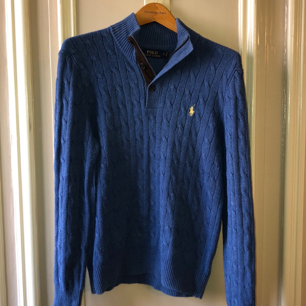 POLO RALPH LAUREN collared cable knight sweater